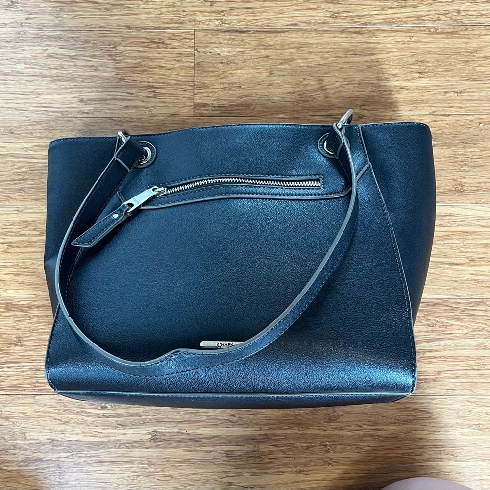 Chaps Black Shoulder Bag Sleek Design